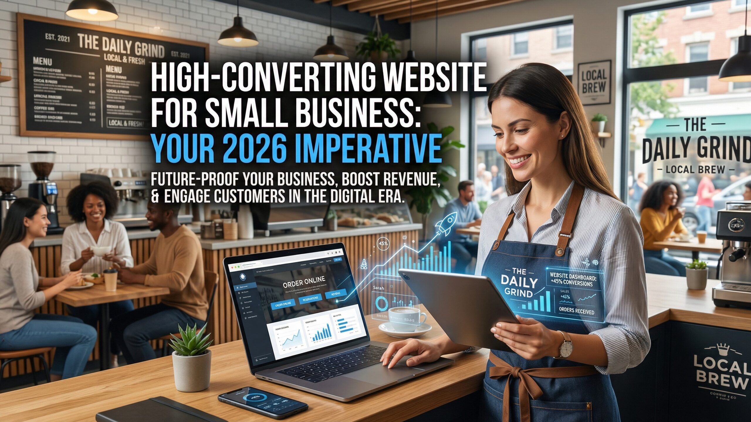 high converting website for small business showing user journey and lead generation elements