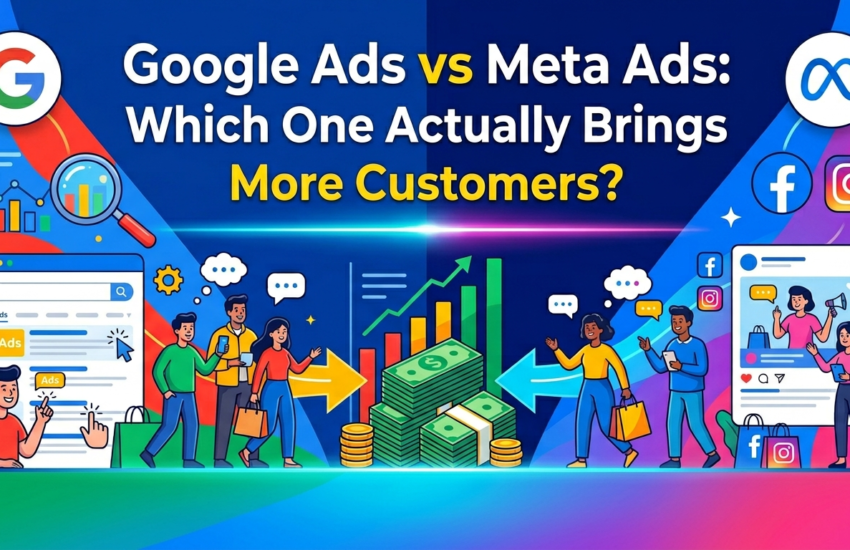 Google Ads vs Meta Ads comparison showing customer acquisition differences and marketing performance