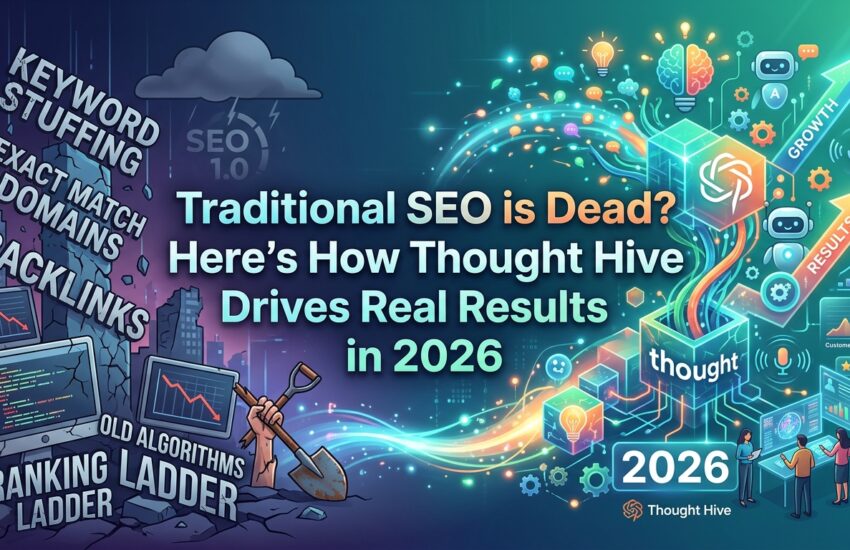 Traditional SEO vs AI-driven SEO strategy by Thought Hive for real results in 2026