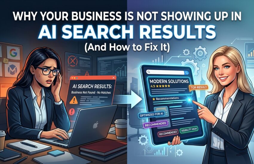 business visibility in AI search results showing digital marketing strategy for lead generation