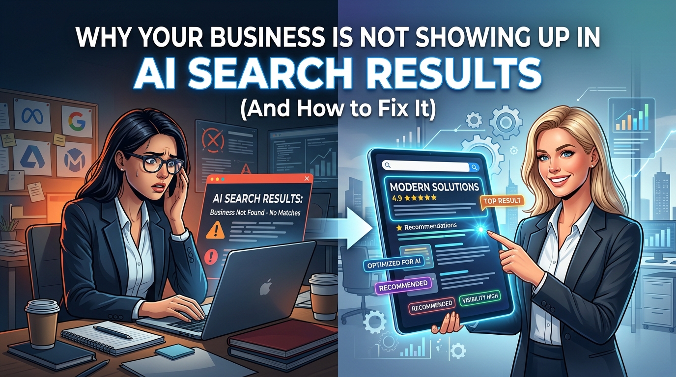 business visibility in AI search results showing digital marketing strategy for lead generation