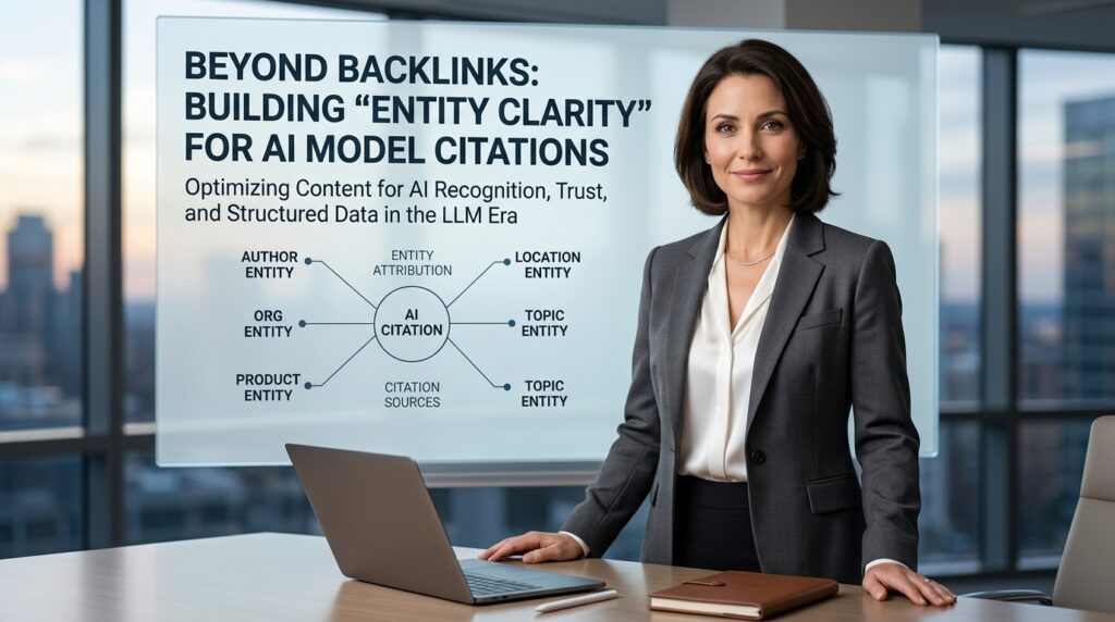 Illustration of AI analyzing entities and connections for SEO beyond backlinks